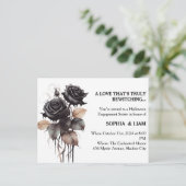 Gotische Roos Halloween verlovingsfeest uitnodigin Briefkaart (Staand voorkant)