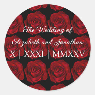 Gotische Roos Moody Romance Donkere Huwelijk Ronde Sticker