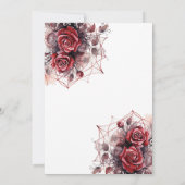 Gotische Roos schedel Halloween bruiloft Kaart (Achterkant)