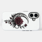 Gotische Roos Sikkelmaan Donkere Bloemschildering Case-Mate iPhone Case (Achterkant (horizontaal))