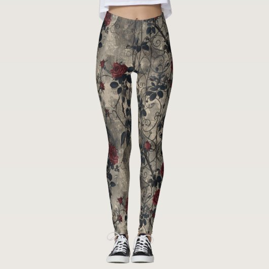 gotische Roos wijnstok Leggings (Voorkant)