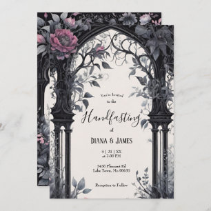 Gotische roze bloementuin poort heidense handvaste kaart