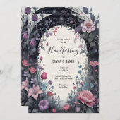 Gotische roze bloementuin poort heidense handvaste kaart (Voorkant / Achterkant)