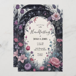 Gotische roze bloementuin poort heidense handvaste kaart