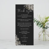 Gotische Rozen Bloemen Bruiloft Bedankt Plaatskaar Menu (Staand voorkant)