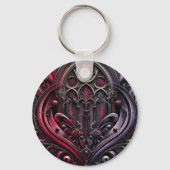 Gotische Rozen Bogen Sleutelhanger – een gedurfde  (Voorkant)