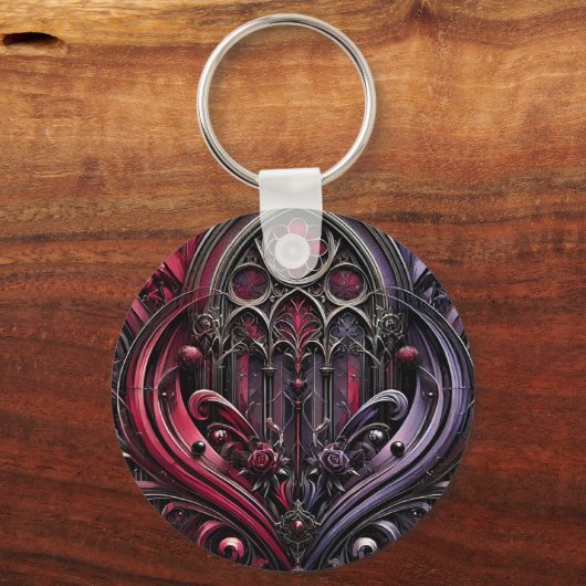 Gotische Rozen Bogen Sleutelhanger – een gedurfde  (Voorkant)