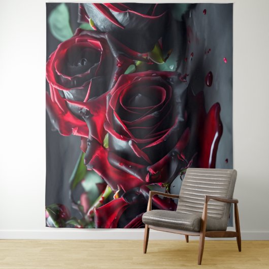 Gotische Rozen bruiloft foto achtergrond Wandkleed (In situ)