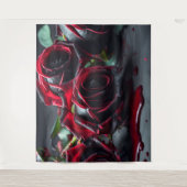 Gotische Rozen bruiloft foto achtergrond Wandkleed (Voorkant)