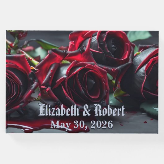 Gotische Rozen bruiloft Gastenboek (Voorkant)