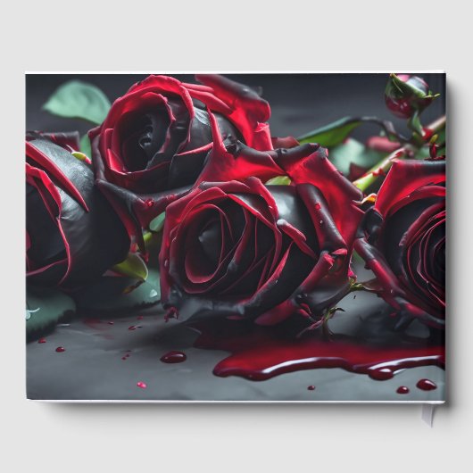 Gotische Rozen bruiloft Gastenboek (Achterkant)