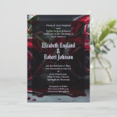 Gotische Rozen bruiloft Kaart (Staand voorkant)