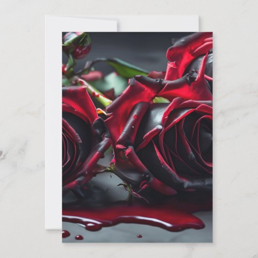 Gotische Rozen bruiloft Kaart (Achterkant)