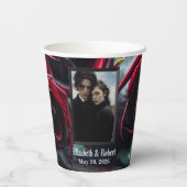 Gotische Rozen bruiloft Papieren Bekers (Achterkant)