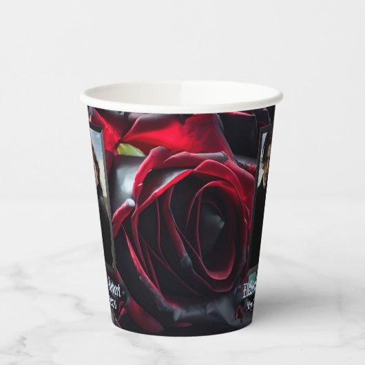 Gotische Rozen bruiloft Papieren Bekers (Links)