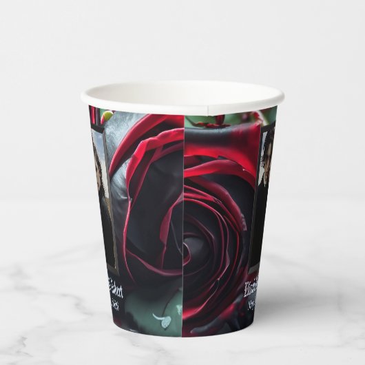 Gotische Rozen bruiloft Papieren Bekers (Rechts)
