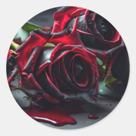 Gotische Rozen bruiloft Ronde Sticker