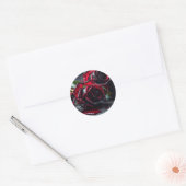 Gotische Rozen bruiloft Ronde Sticker (Envelop)