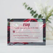 Gotische Rozen bruiloft RSVP Kaartje (Staand voorkant)