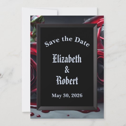 Gotische Rozen bruiloft Save The Date (Voorkant)