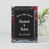 Gotische Rozen bruiloft Save The Date (Staand voorkant)
