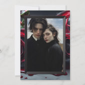 Gotische Rozen bruiloft Save The Date (Achterkant)