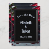Gotische Rozen bruiloft Save The Date (Voorkant / Achterkant)