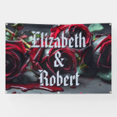 Gotische Rozen bruiloft Spandoek (Horizontaal)