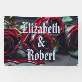 Gotische Rozen bruiloft Spandoek