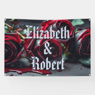 Gotische Rozen bruiloft Spandoek