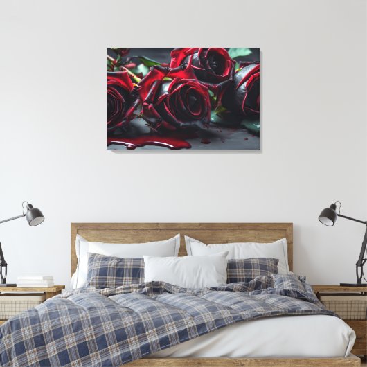 Gotische Rozen Canvas Afdruk (Insitu (Slaapkamer))