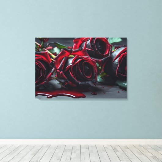 Gotische Rozen Canvas Afdruk (Insitu (Houten vloer))