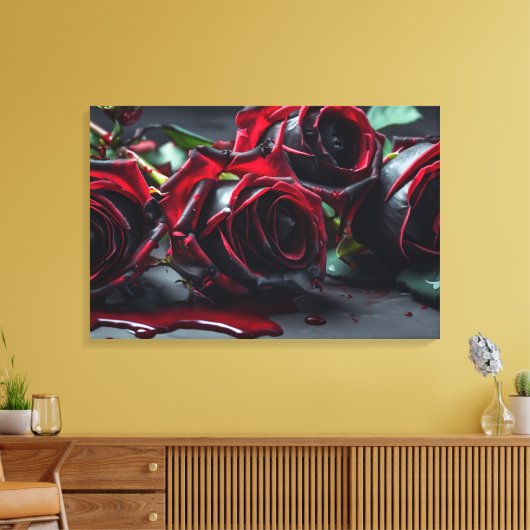 Gotische Rozen Canvas Afdruk (Insitu (Woonkamer))