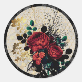 Gotische Rozen Classic Ronde Sticker