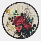 Gotische Rozen Classic Ronde Sticker (Voorkant)