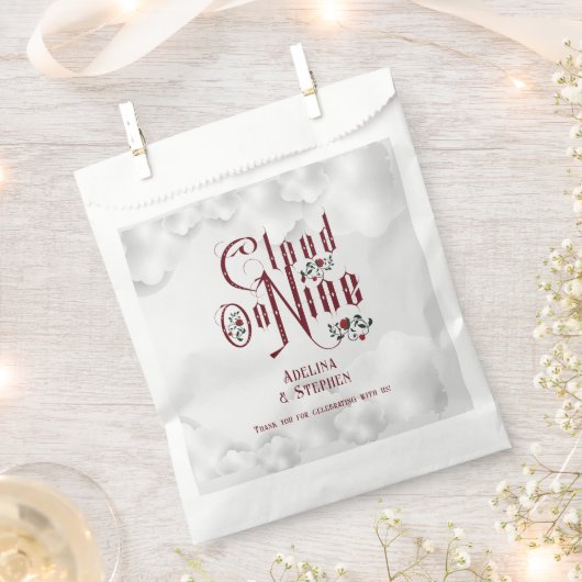 Gotische Rozen Cloud Nine Halloween Bruiloft Bedankzakje (Geknipt)