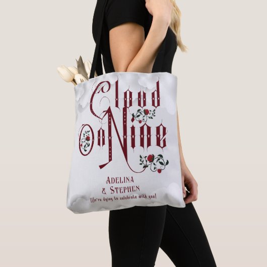 Gotische Rozen Cloud Nine Halloween Bruiloft Tote Bag (Dichtbij)