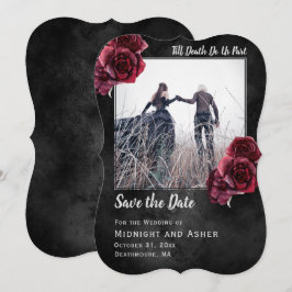 Gotische Rozen donker sparen de Datum Save The Date