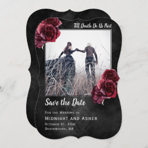 Gotische Rozen donker sparen de Datum Save The Date