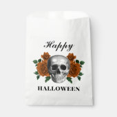 Gotische Rozen en schedel Happy Halloween Bedankzakje (Voorkant)