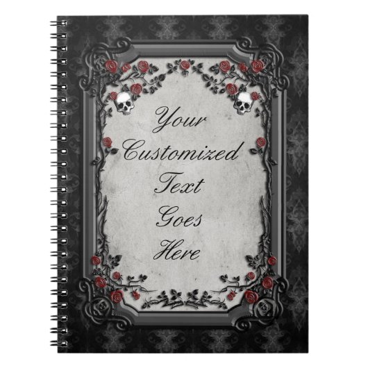 Gotische Rozen en schedels Notitieboek (Voorkant)