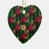 Gotische Rozen en strips met Initiaal Keramisch Ornament (Links)