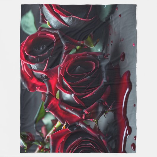 Gotische Rozen Fleece Deken (Voorkant)