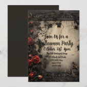 Gotische Rozen, Halloweenfeest Kaart (Voorkant / Achterkant)