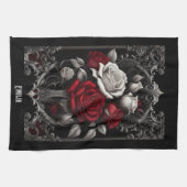 Gotische Rozen in Lijst Theedoek (Horizontaal)