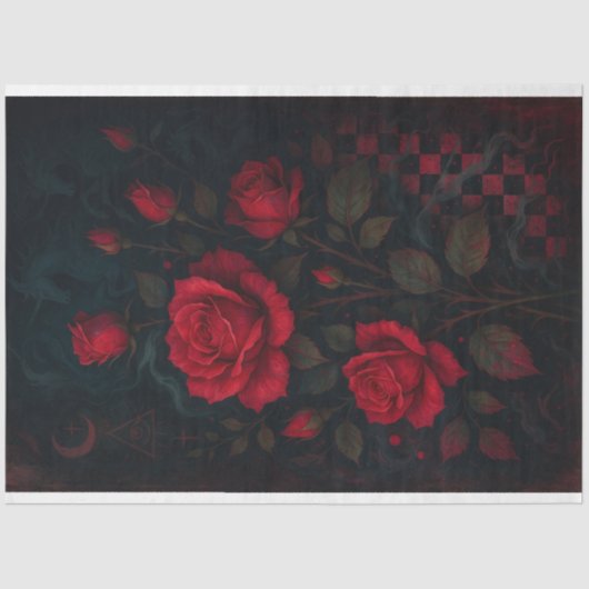 Gotische Rozen in Mystic Realm Decoupage Papier (Voorkant)