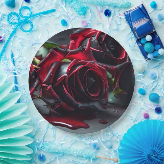 Gotische Rozen Papieren Bordje (Feest)