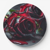 Gotische Rozen Papieren Bordje (Voorkant)