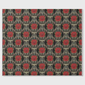 Gotische Rozen Patroon Cadeaupapier (Vlak)