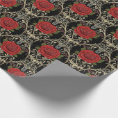 Gotische Rozen Patroon Cadeaupapier (Hoek)